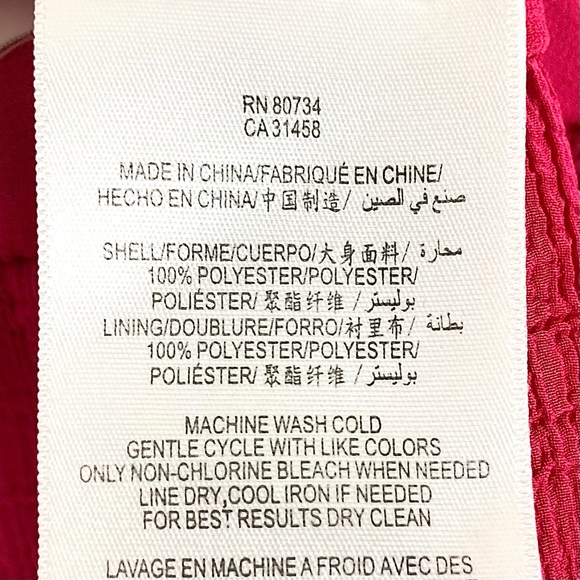 BCBGMAXAZRIA Azalea Pink Belted Ruffle Blouse, M - Picture 7 of 8